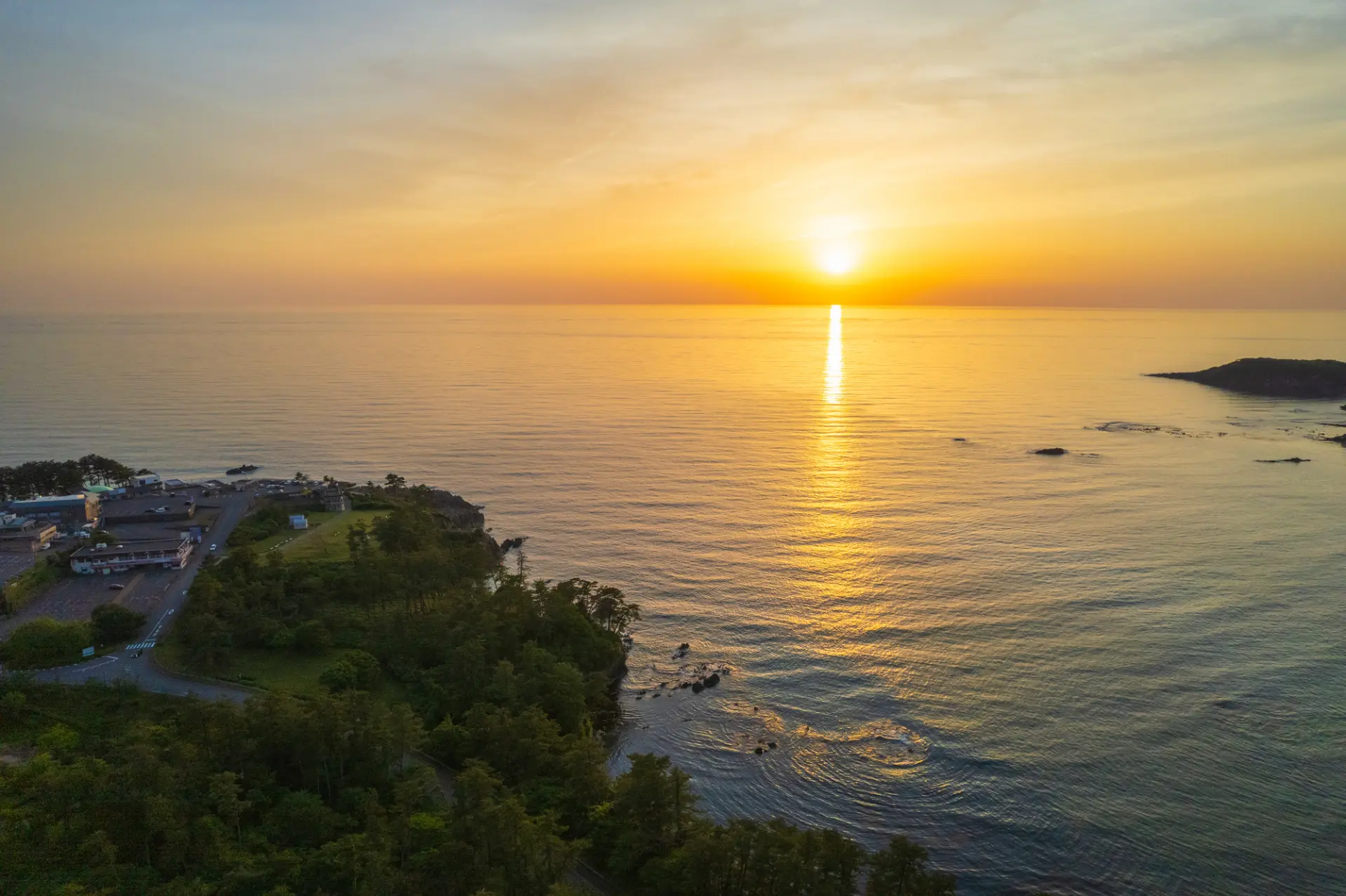 Tojinbo offers enchanting sunset views over the Sea of Japan