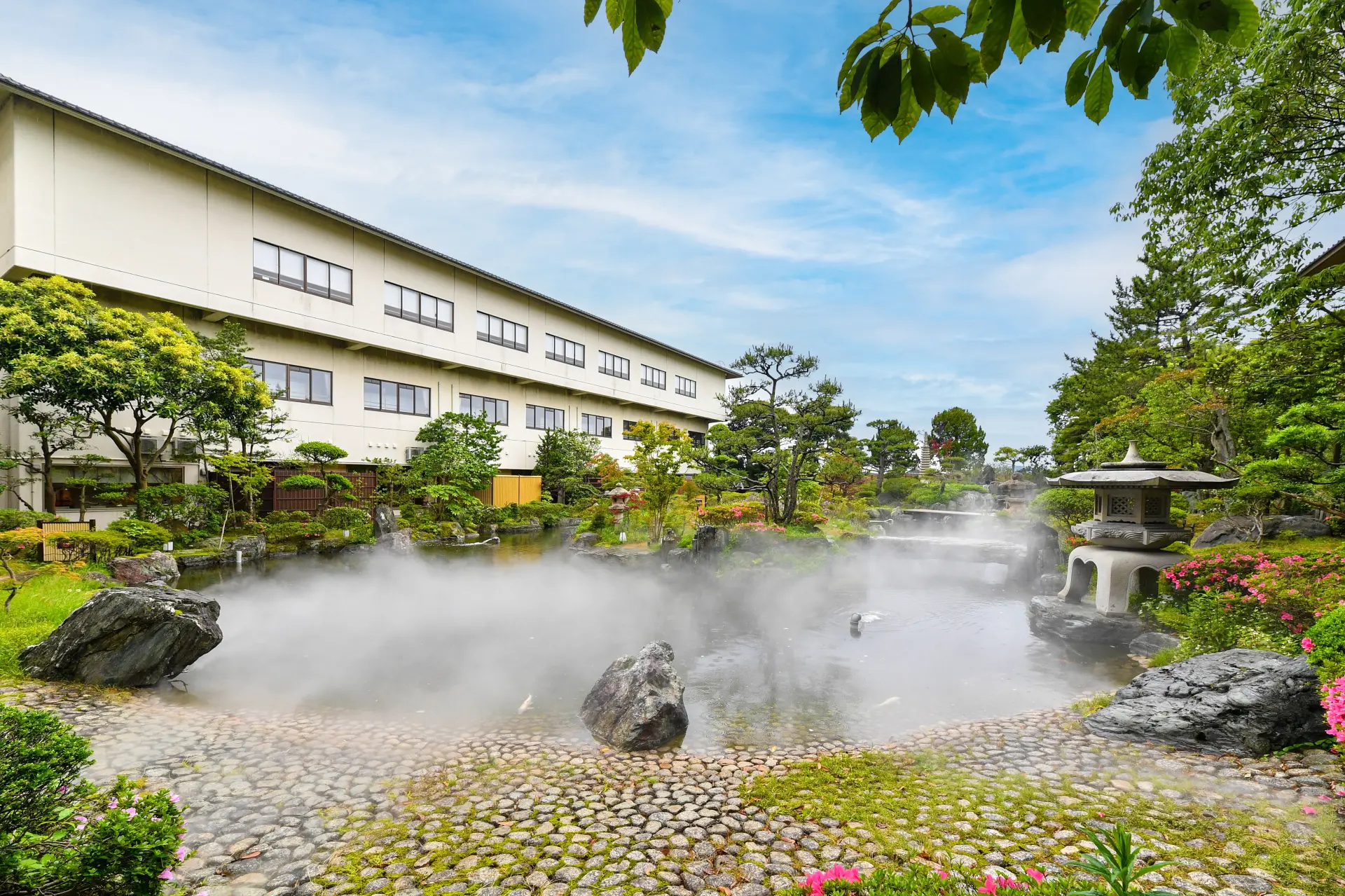 The property also features a traditional stroll garden