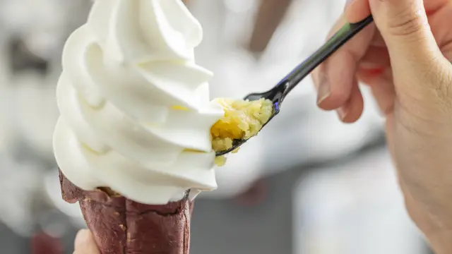 烤地瓜與生霜淇淋的組合也是該店的魅力