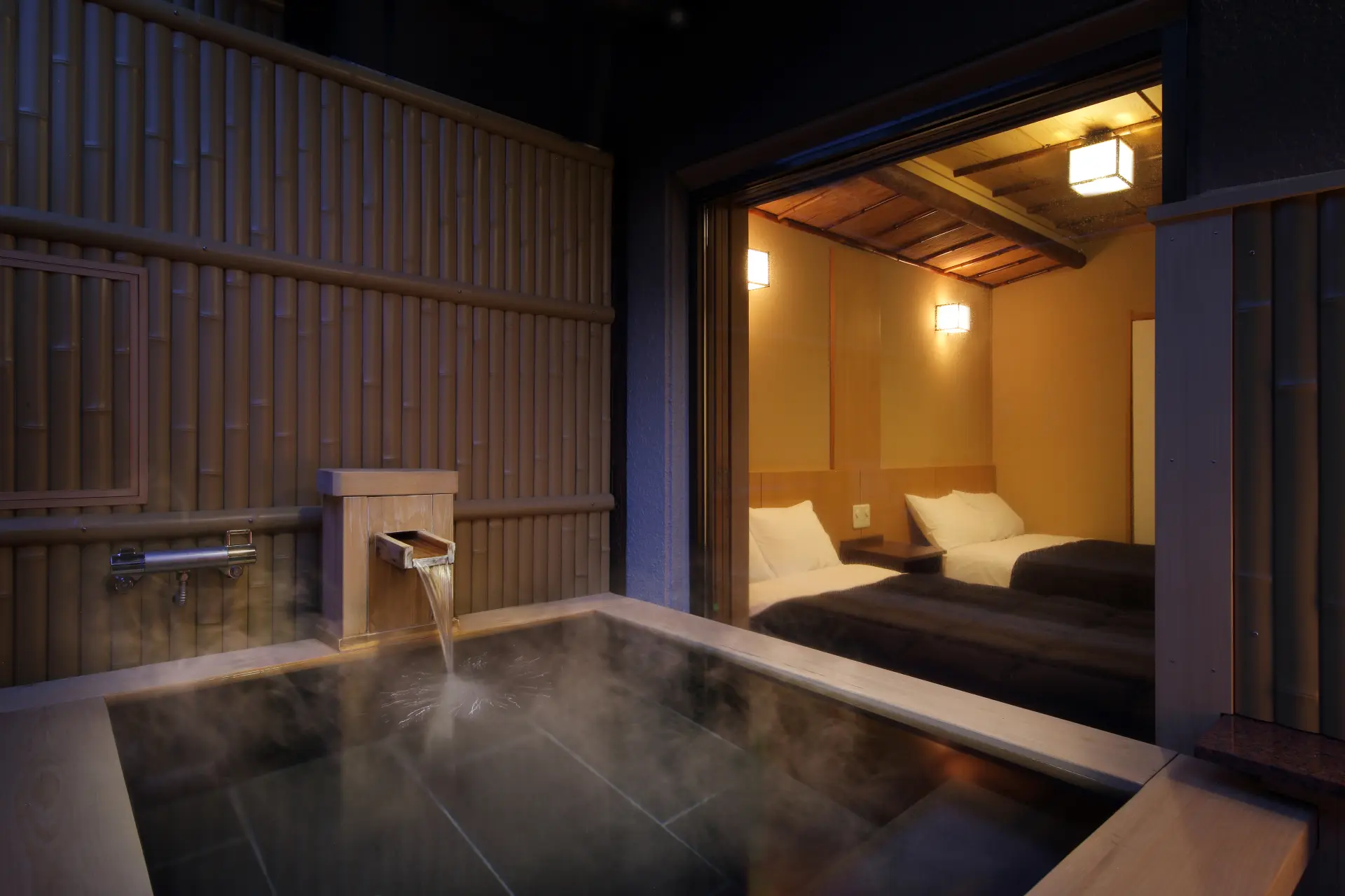 A wide variety of rooms is available, including popular rooms with private open-air baths