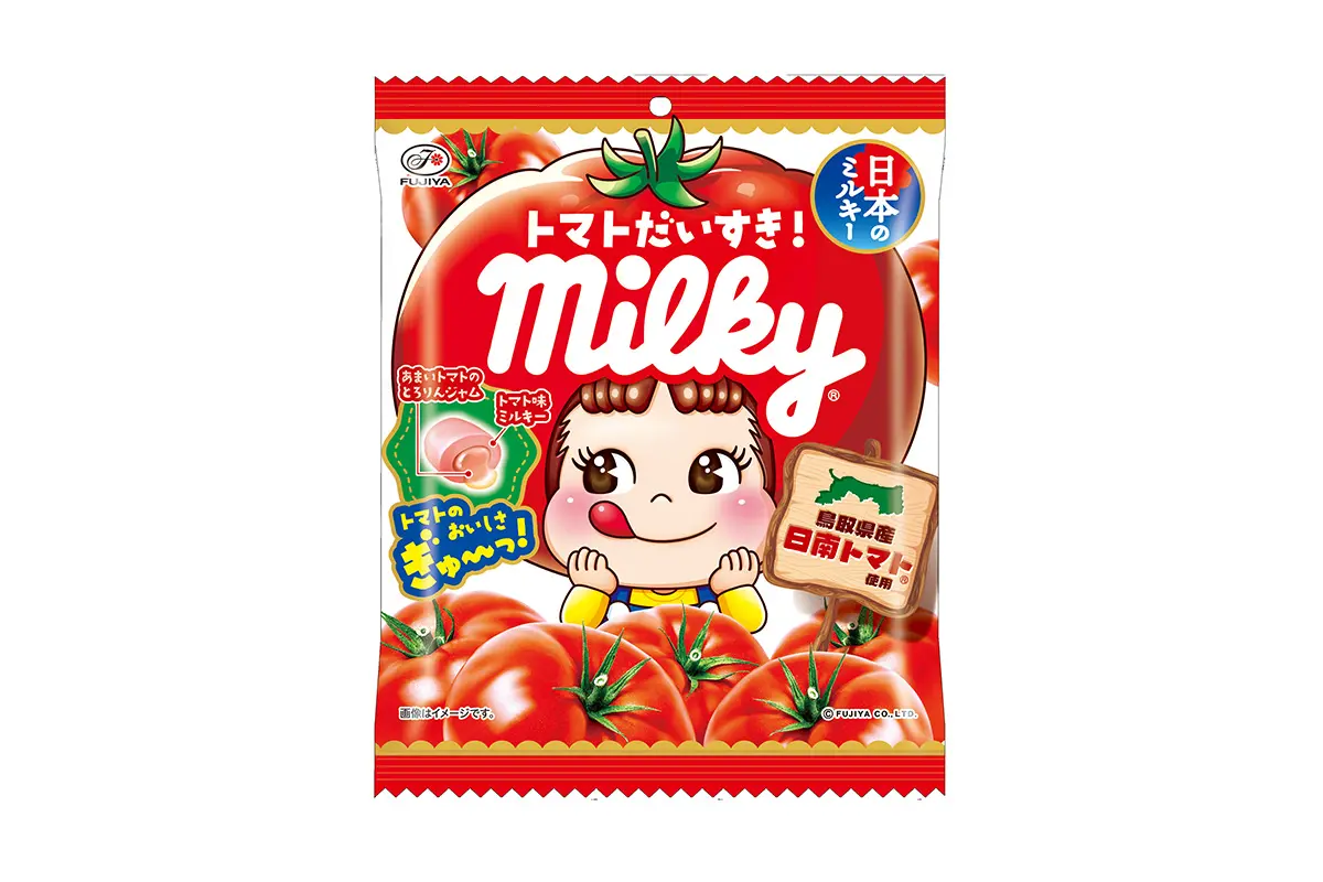 Tomato Daisuki! Milky, a tomato-flavored milk candy made with prized local tomatoes from Tottori Prefecture
*Products shown may no longer be available.