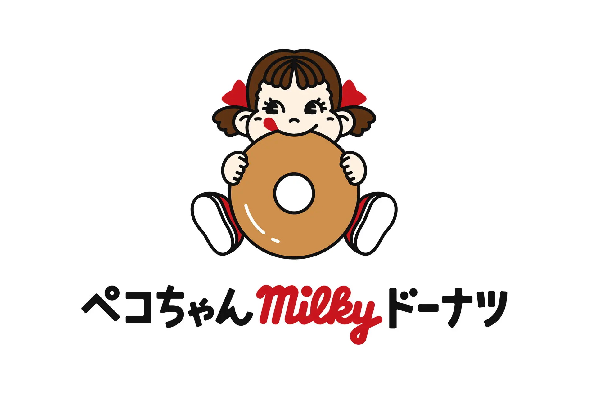 The Peko-chan milky Donuts logo