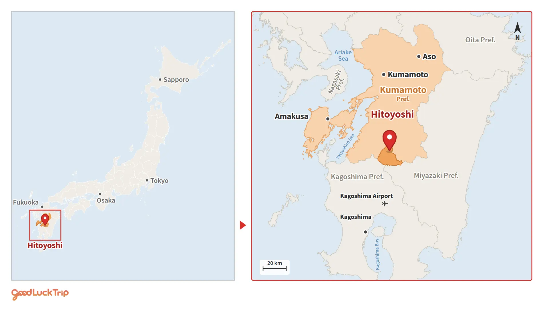 Location of Hitoyoshi City