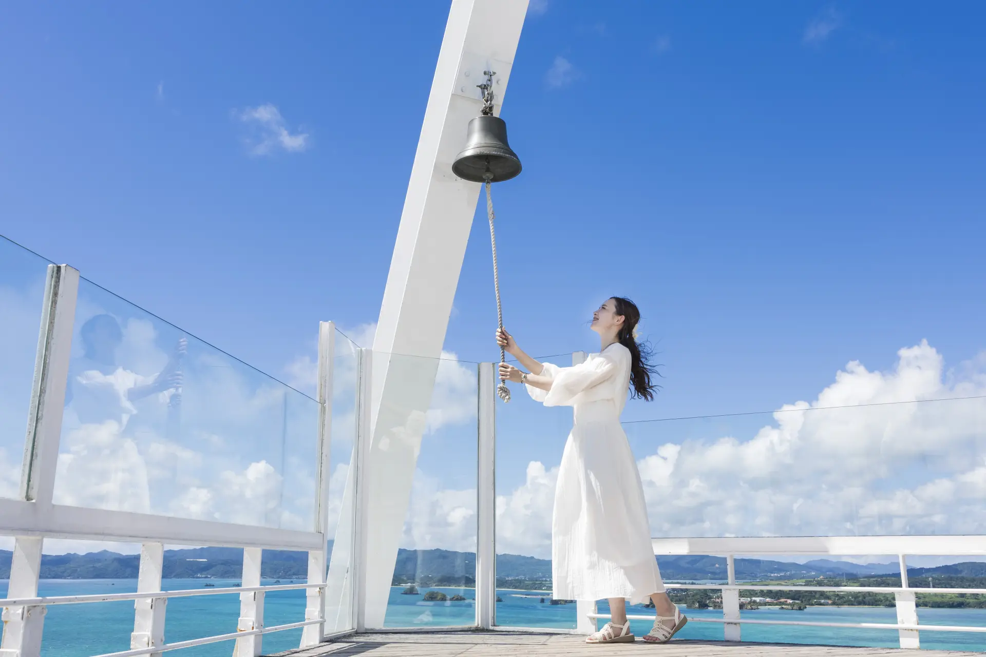 The Bell of Happiness on the rooftop Ocean Deck