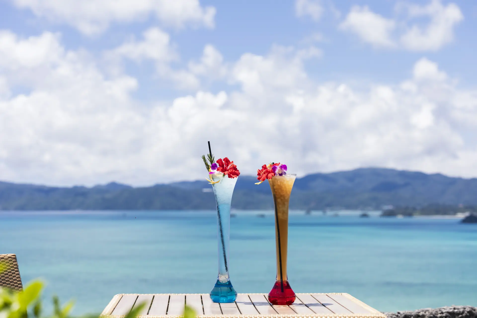 A Tower Drink against Kouri Island’s brilliant blue waters