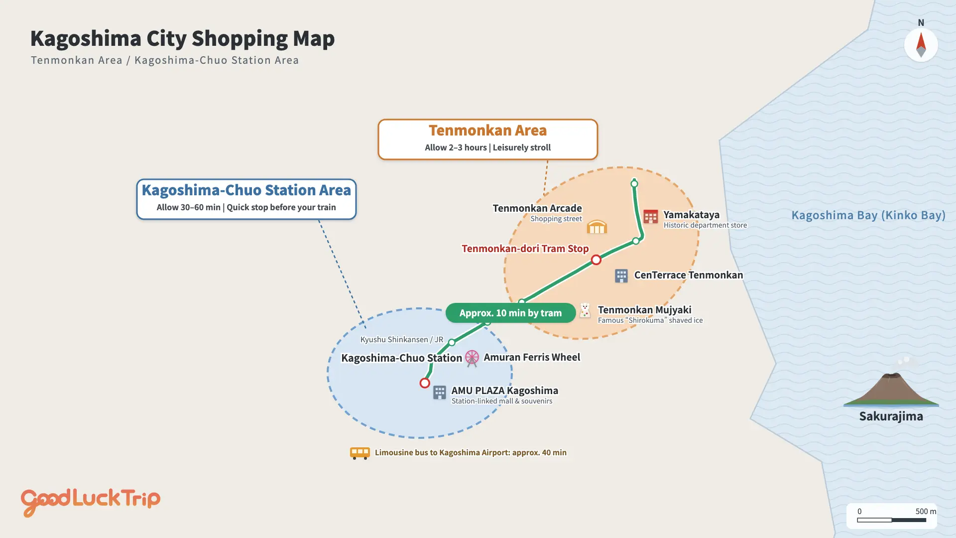 Kagoshima City Shopping Map