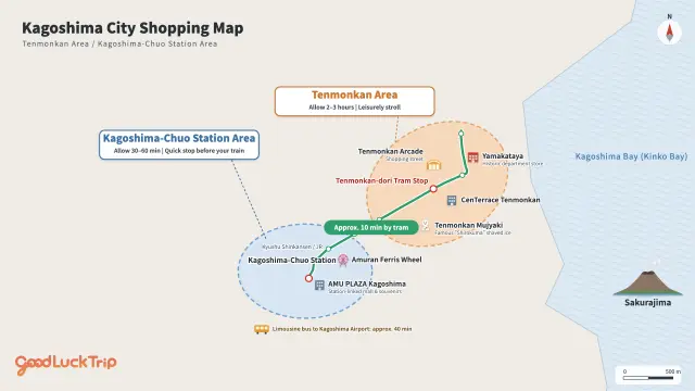 Kagoshima City Shopping Map