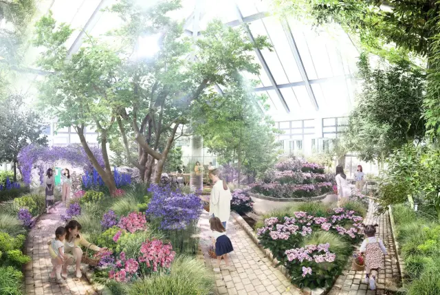 可在温室内邂逅各种色彩缤纷花卉的「HIDAMARI区」