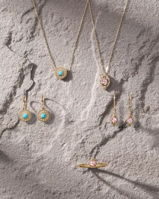 粉红碧玺与亚马逊石柔和色调的华丽珠宝