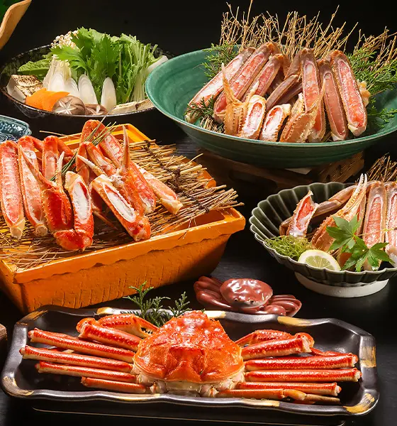 冬のカニをはじめ、丹後の季節の味をふんだんに