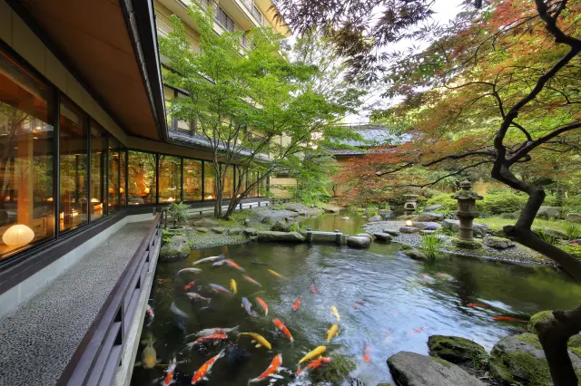 建物の真ん中には日本庭園が