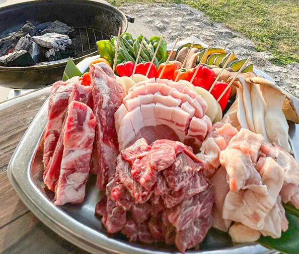 県産のお肉や野菜を味わうバーベキューセット