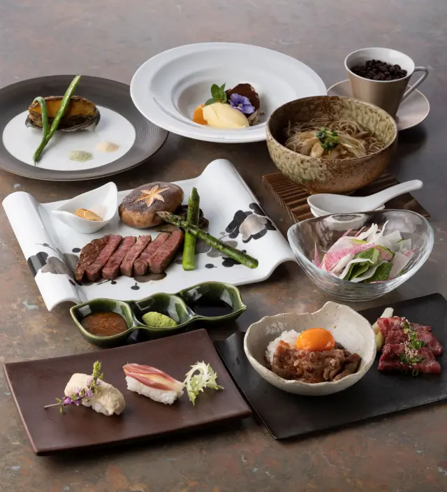 「とちぎ和牛」を盛り込んだディナーコースの一例