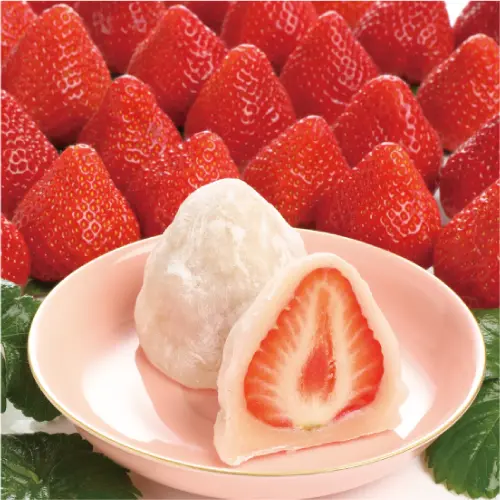 いちごが丸ごと一個包んだ大福が看板商品