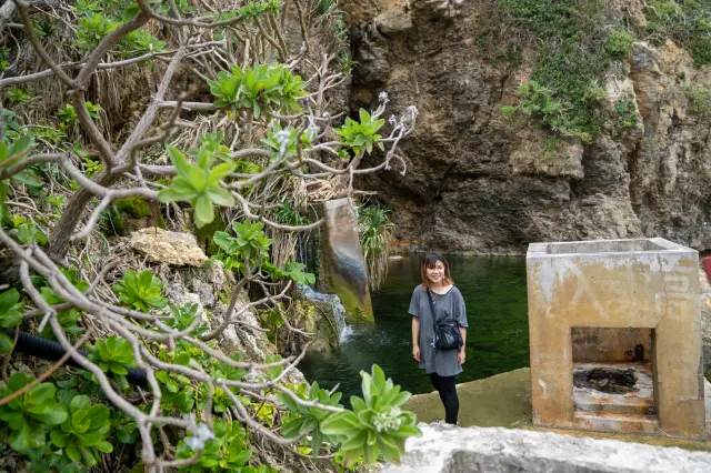 断崖下には昔生活用水として使用されていた湧き水がある