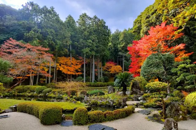 秋は紅葉が彩り、風雅な風情を見せてくれる