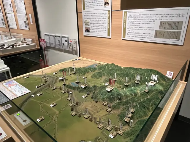 鳥取城攻めの布陣を再現した立体模型