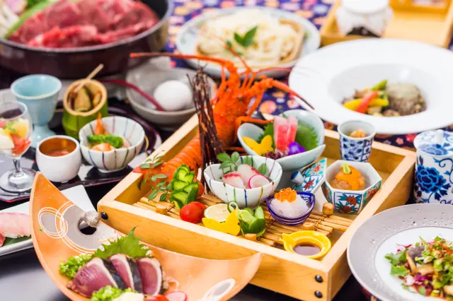 厳選された食材の日本料理が楽しめる