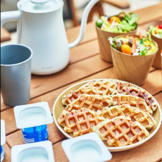 新鮮な空気に包まれて味わう朝食は格別