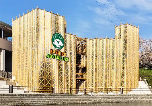 可體驗38種體能遊戲的大型木製遊具「KOSHIRO Adventure」