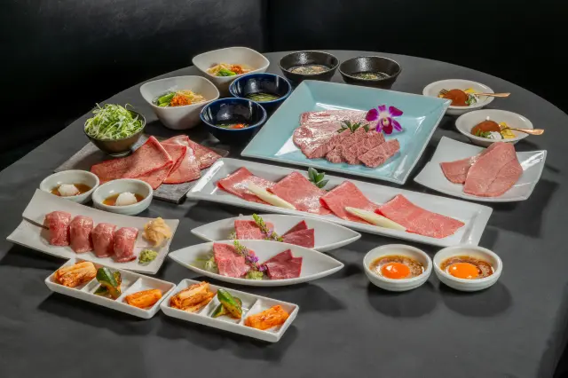 Premium Course, featuring high-quality wagyu and other meat dishes
