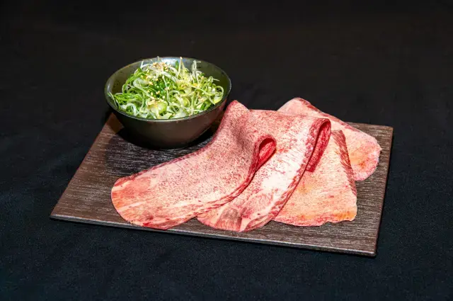 Beef Tongue Grilled Shabu-Shabu with Pajori, showcasing both rich flavor and satisfying texture