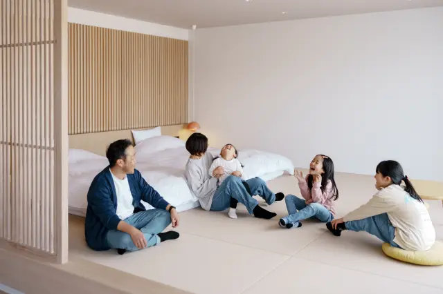 ファミリールームやロフトタイプなど客室は種類が豊富