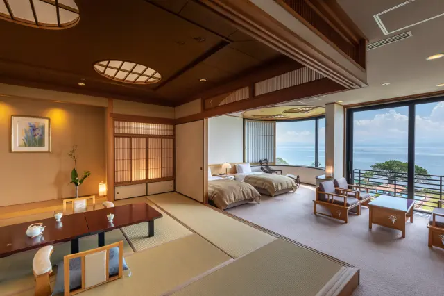 錦江湾を一望できる部屋など多彩なタイプの客室