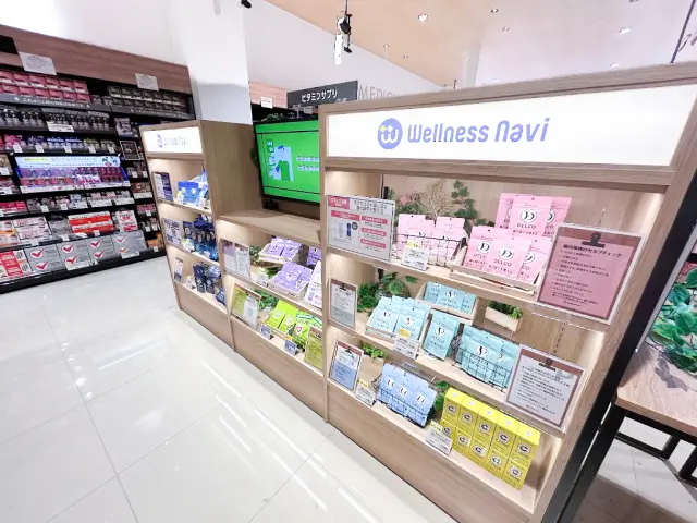 悩み別に陳列されているWellnessnaviの売場