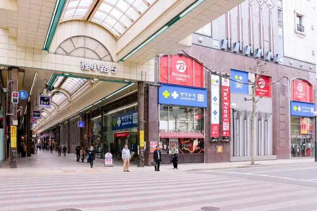 狸小路５丁目の入口ですぐ見つけられる外観