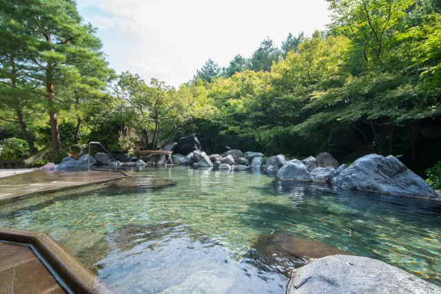 大自然天然風呂「湯あみの島」の奥入瀬渓流の湯