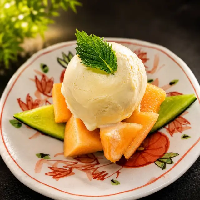 Yubari melon and rich Hokkaido milk ice cream
