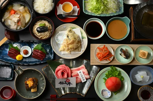 福島牛などこだわりの素材と福島の郷土料理を堪能