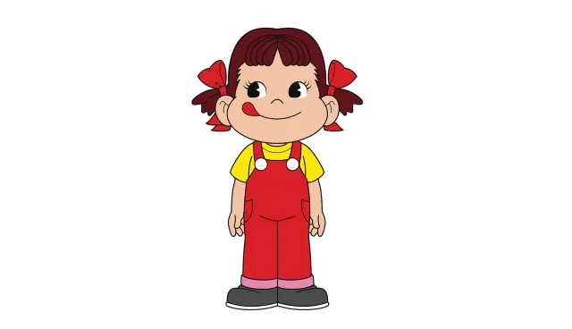 不二家洋菓子店の店頭でもお馴染みの「ペコちゃん」
（©2026 FUJIYA CO., LTD.）