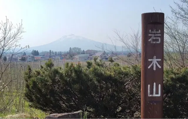 下り線から望む岩木山