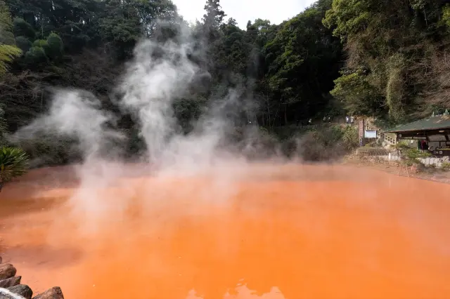 赤く染まる血の池地獄