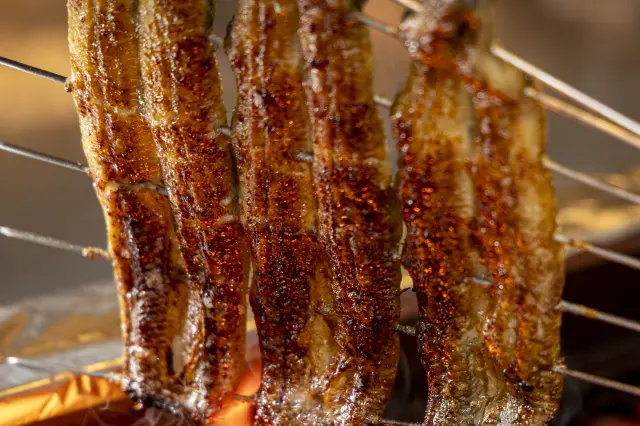 Grilled eel with tender flesh and crisp skin