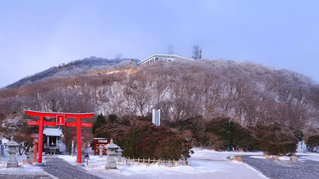 冬の鶴見岳の景色