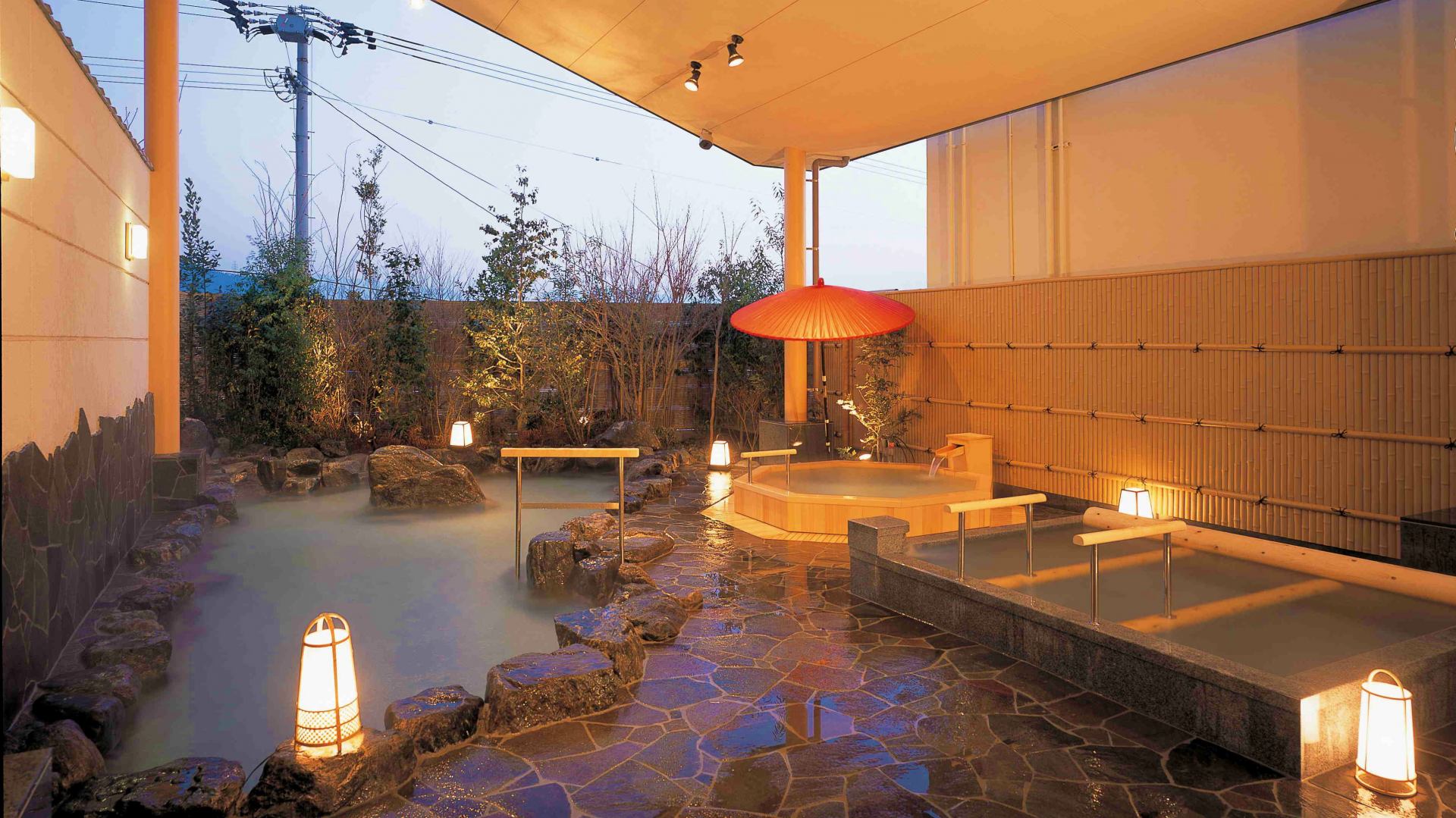 Open-air hot spring bath