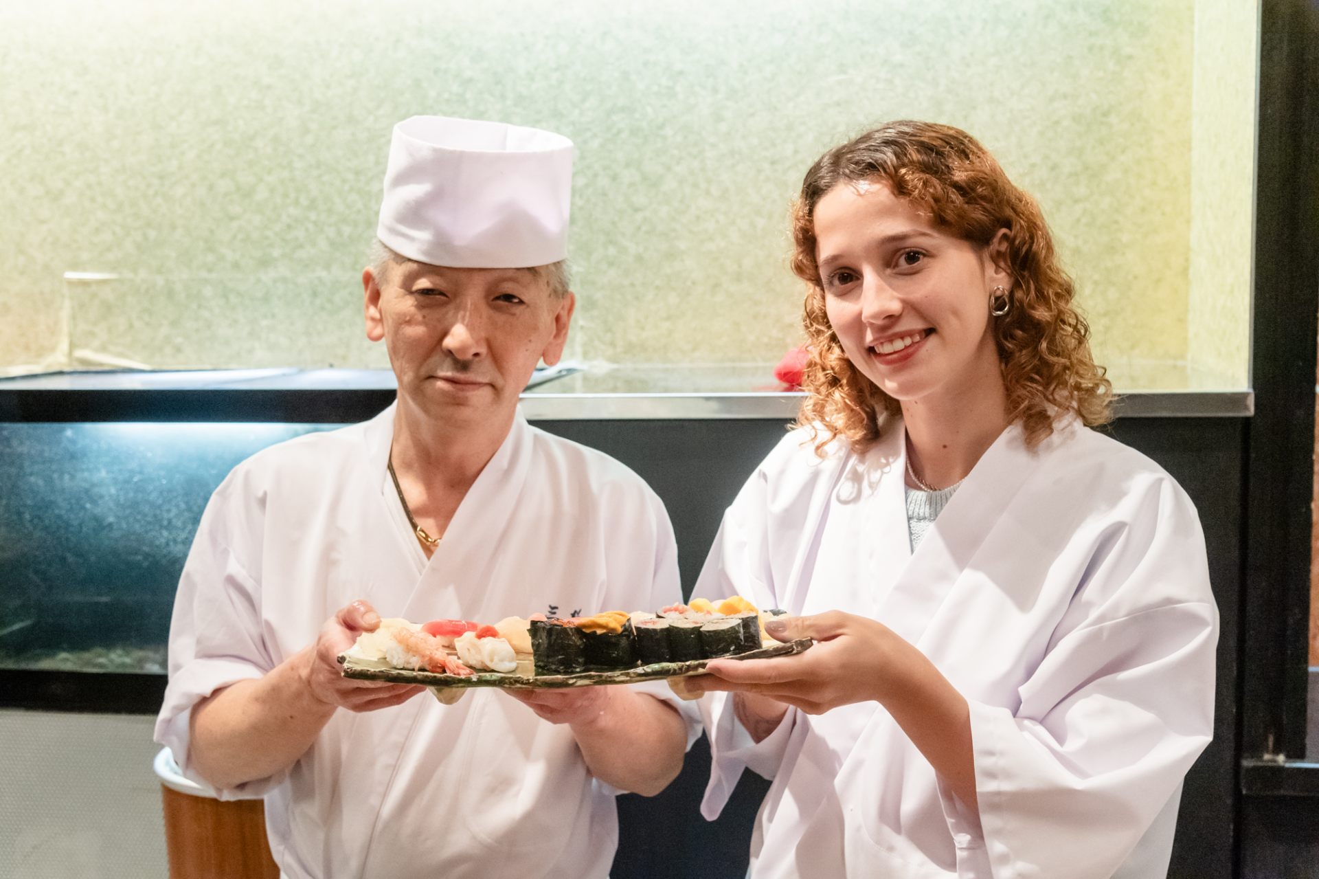 Sushi-making class taught by a professional master sushi chef and  sake-tasting tour