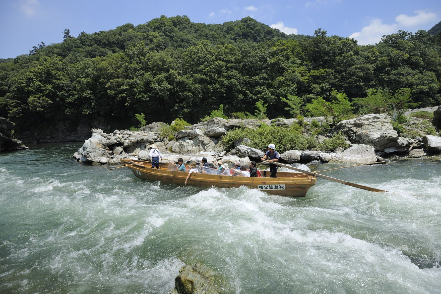 Unforgettable thrills at the rapids along the Nagatoro River Boat Ride.