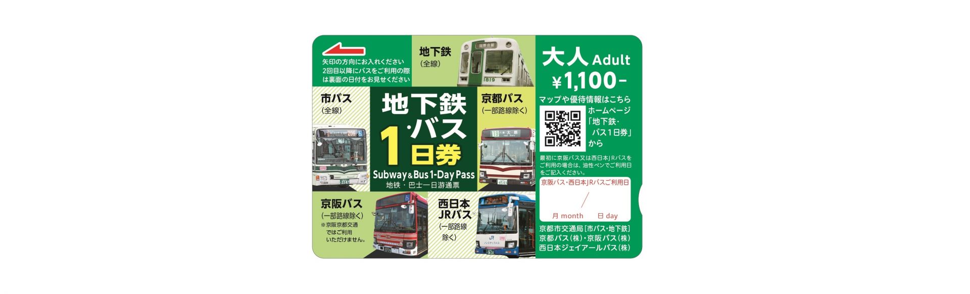 One-day Pass for Subways and Busses (Kyoto) | GOOD LUCK TRIP